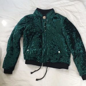 Velvet bomber jacket